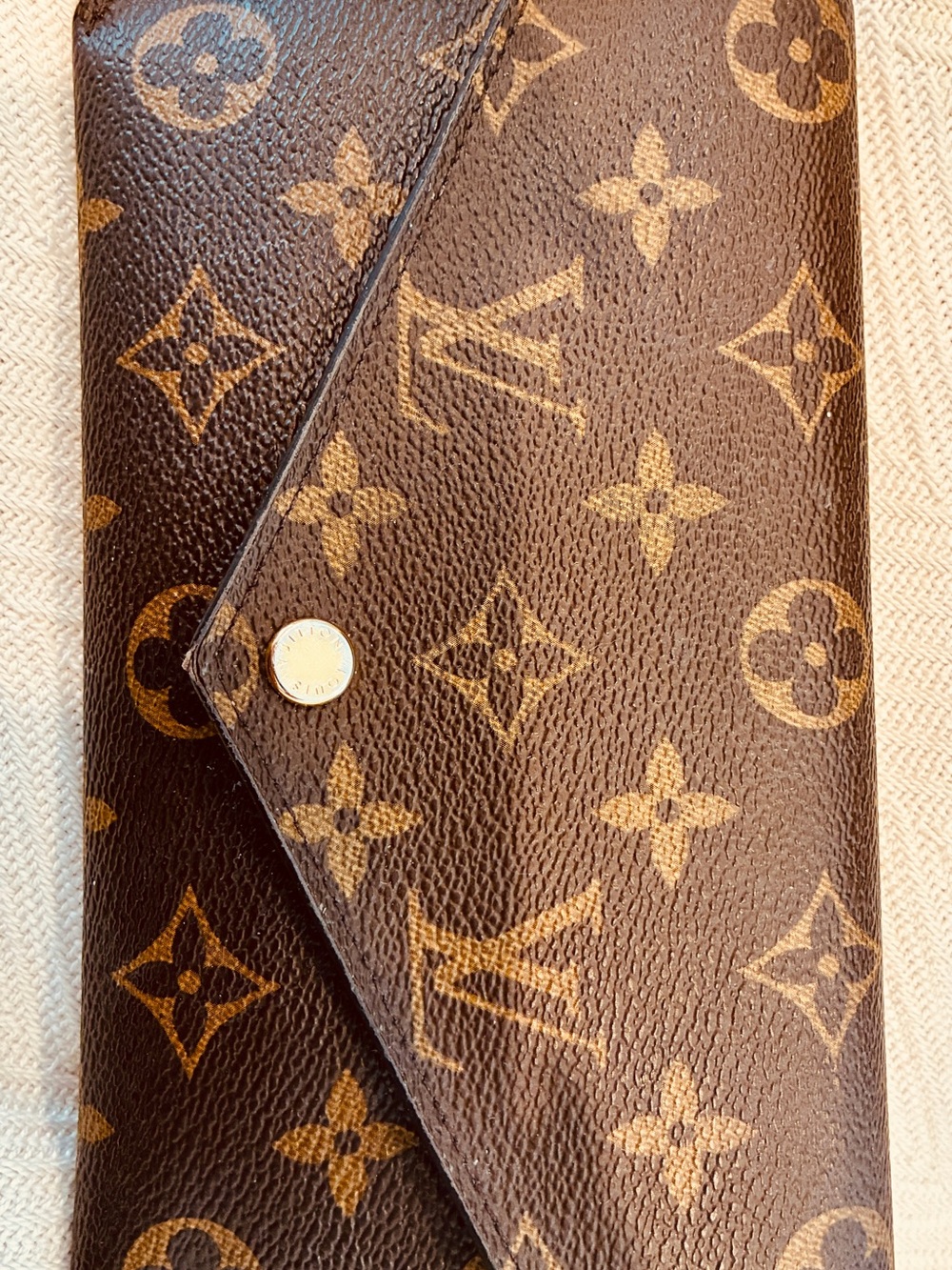 Louis Vuitton Pink and Tan Monogram Detail Wallet
